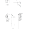 Mexen Boka concealed shower set, black - 7603-03-70