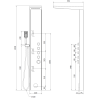 Mexen Damon shower panel with spout, chrome/black - 7623-04-17
