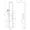 Mexen Damon shower panel with spout, black/chrome - 7623-04-71