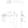 Mexen Fall concealed shower set, black - 7602-04-70