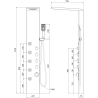 Mexen Lando shower panel, black - 7611-04-70