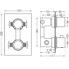 Mexen Cube DR02 concealed shower set with 30 cm rain shower, brushed gun gray - 77502DR0230-66
