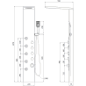 Mexen Lando shower panel, chrome - 7611-04-00