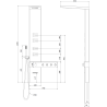 Mexen Natan shower panel with spout, black - 7626-04-70