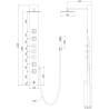 Mexen Orco shower panel, black - 7607-03-70