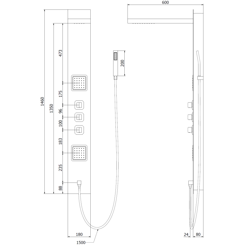 Mexen Savio concealed shower set, chrome - 7605-03-00