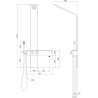 Mexen Strit shower panel, black - 7625-02-70