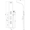 Mexen Taro shower panel, chrome - 7614-03-00