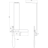 Mexen Trix shower panel, black - 7606-02-70