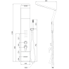 Mexen Yap shower panel, black/chrome - 7612-02-77