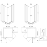 Mexen Mist L Duo hinged shower enclosure 95 x 90 cm, transparent, chrome - 8A4L-095-090-01-00