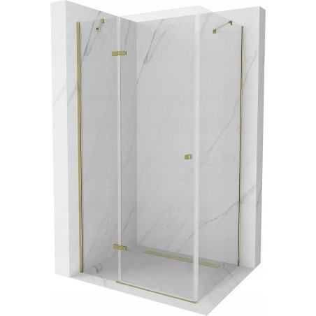 Mexen Roma 120 x 80 cm Pivot Shower Cabin, Transparent, Gold - 854-120-080-50-00
