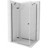 Mexen Roma hinged shower cubicle 90 x 70 cm, Transparent, Black - 854-090-070-70-00