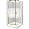Mexen Rio semi-circular shower cabin 70 x 70 cm, white stripes, gold + Rio tray, white - 863-070-070-50-20-4710