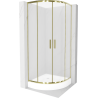 Mexen Rio shower cabin semicircular 70 x 70 cm, frosted, gold + Rio tray, white - 863-070-070-50-30-4710