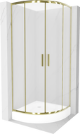 Mexen Rio shower cabin semicircular 70 x 70 cm, frosted, gold + Rio tray, white - 863-070-070-50-30-4710