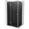 Mexen Roma pivot shower cabin 80 x 70 cm, graphite, chrome - 854-080-070-01-40