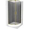 Mexen Rio semi-circular shower cabin 80 x 80 cm, graphite, gold + Rio shower tray, white - 863-080-080-50-0-4710