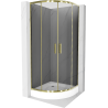 Mexen Rio semi-circular shower cabin 90 x 90 cm, graphite, gold + Rio tray, white - 863-090-090-50-0-4710