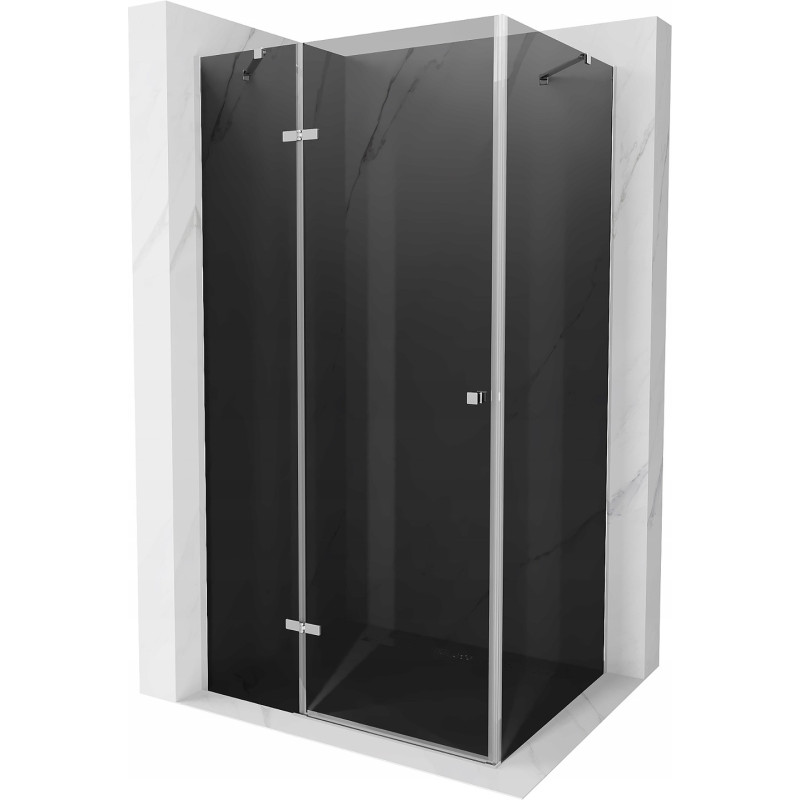 Mexen Roma hinged shower cabin 80 x 110 cm, graphite, chrome - 854-080-110-01-40