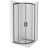 Mexen Rio semicircular shower cabin 70 x 70 cm, transparent, black - 863-070-070-70-00