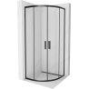 Mexen Rio semi-circular shower cabin 80 x 80 cm, transparent, black - 863-080-080-70-00