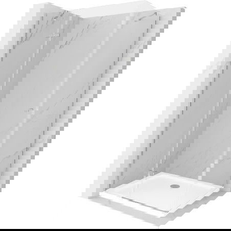 Mexen Roma hinged shower cubicle 70 x 80 cm, Transparent, Chrome + shower tray Flat - 854-070-080-01-00-4010