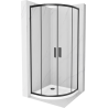 Mexen Rio semi-circular shower cabin 90 x 90 cm, transparent, black + Flat shower tray, white - 863-090-090-70-00-4110B