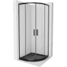 Mexen Rio shower cabin semicircular 80 x 80 cm, transparent, black + Flat tray, black - 863-080-080-70-00-4170B