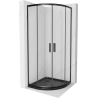 Mexen Rio semicircular shower cabin 90 x 90 cm, transparent, black + Flat tray, black - 863-090-090-70-00-4170B