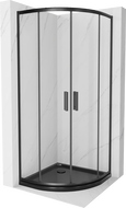 Mexen Rio semicircular shower cabin 90 x 90 cm, transparent, black + Flat tray, black - 863-090-090-70-00-4170B