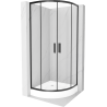 Mexen Rio semi-circular shower cabin 70 x 70 cm, transparent, black + shower tray, white - 863-070-070-70-00-4710