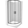 Mexen Rio semi-circular shower cabin 80 x 80 cm, transparent, black + Rio shower tray, white - 863-080-080-70-00-4710
