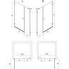 Mexen Lunar-B shower door left hinged 110 cm, transparent, white - 832S-110-050-20-00-L