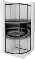 Mexen Rio half-round shower cabin 70 x 70 cm, striped, black - 863-070-070-70-20