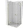 Mexen Roma Duo shower enclosure swing 90 x 90 cm, transparent, gold - 854-090-090-50-00-02
