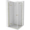 Mexen Roma Duo Swing Shower Cabin 100 x 100 cm, Transparent, Gold - 854-100-100-50-00-02