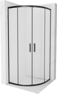 Mexen Rio semi-circular shower cabin 70 x 70 cm, frosted, black - 863-070-070-70-30