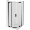 Mexen Rio shower cabin semicircular 80 x 80 cm, frosted, black - 863-080-080-70-30