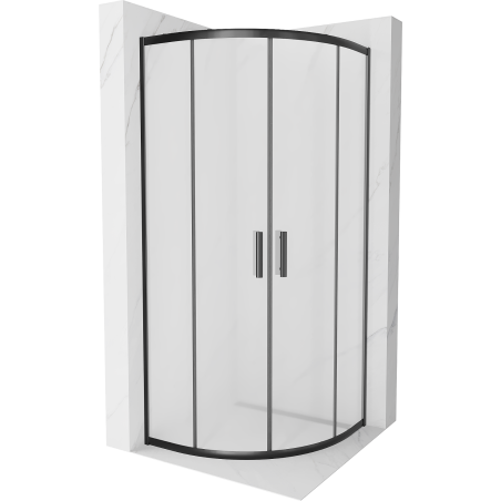 Mexen Rio shower enclosure semicircular 90 x 90 cm, frost, black - 863-090-090-70-30