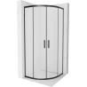 Mexen Rio shower cabin semi-circular 90 x 90 cm, frosted, black - 863-090-090-70-30