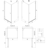 Mexen Lunar-B shower enclosure pivot left 100 x 100 cm, transparent, black - 832-100-100-70-00-L