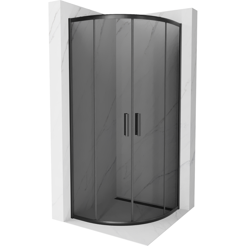 Mexen Rio semicircular shower cabin 70 x 70 cm, graphite, black - 863-070-070-70-40