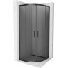 Mexen Rio semicircular shower cabin 70 x 70 cm, graphite, black - 863-070-070-70-40