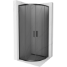 Mexen Rio shower cabin semicircular 80 x 80 cm, graphite, black - 863-080-080-70-40