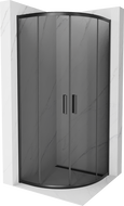 Mexen Rio shower cabin semicircular 80 x 80 cm, graphite, black - 863-080-080-70-40
