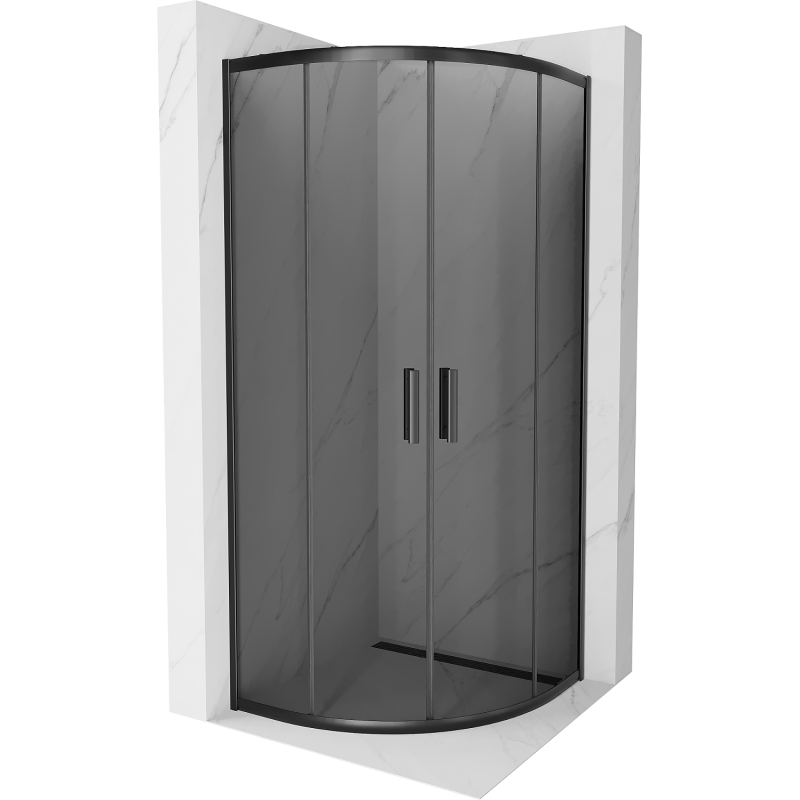 Mexen Rio semicircular shower cabin 90 x 90 cm, graphite, black - 863-090-090-70-40