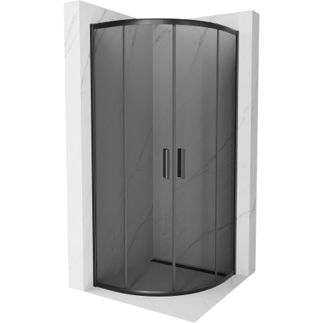 Mexen Rio semi-circular shower cabin 90 x 90 cm, graphite, black - 863-090-090-70-40