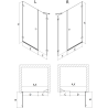 Mexen Lunar-B shower door right hinge 115 cm, transparent, chrome - 832S-115-050-01-00-P