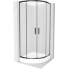 Mexen Rio semi-circular shower cubicle 70 x 70 cm, Frosted, Black + shower tray Rio, White - 863-070-070-70-30-4710